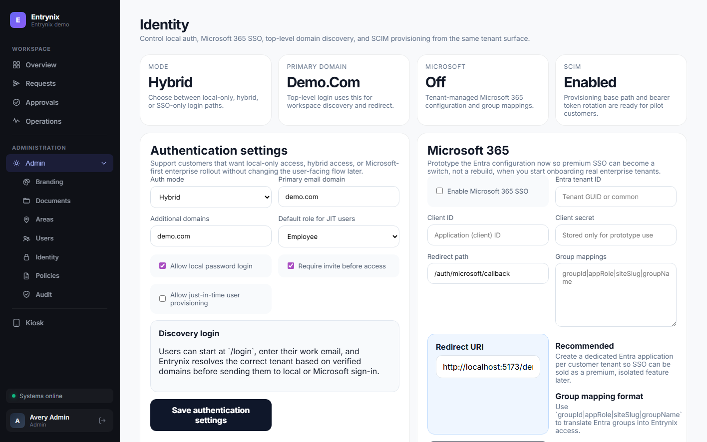 Greeted identity page