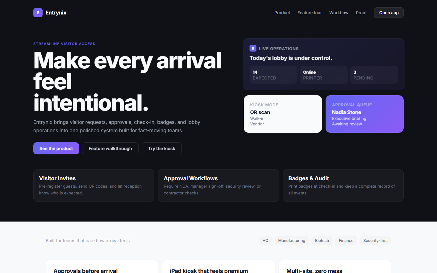 Greeted landing page overview